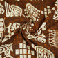 Brown & White Batik Print Cotton Fabric OG-30321