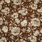Brown & White Floral Print Cotton Fabric OG-30312
