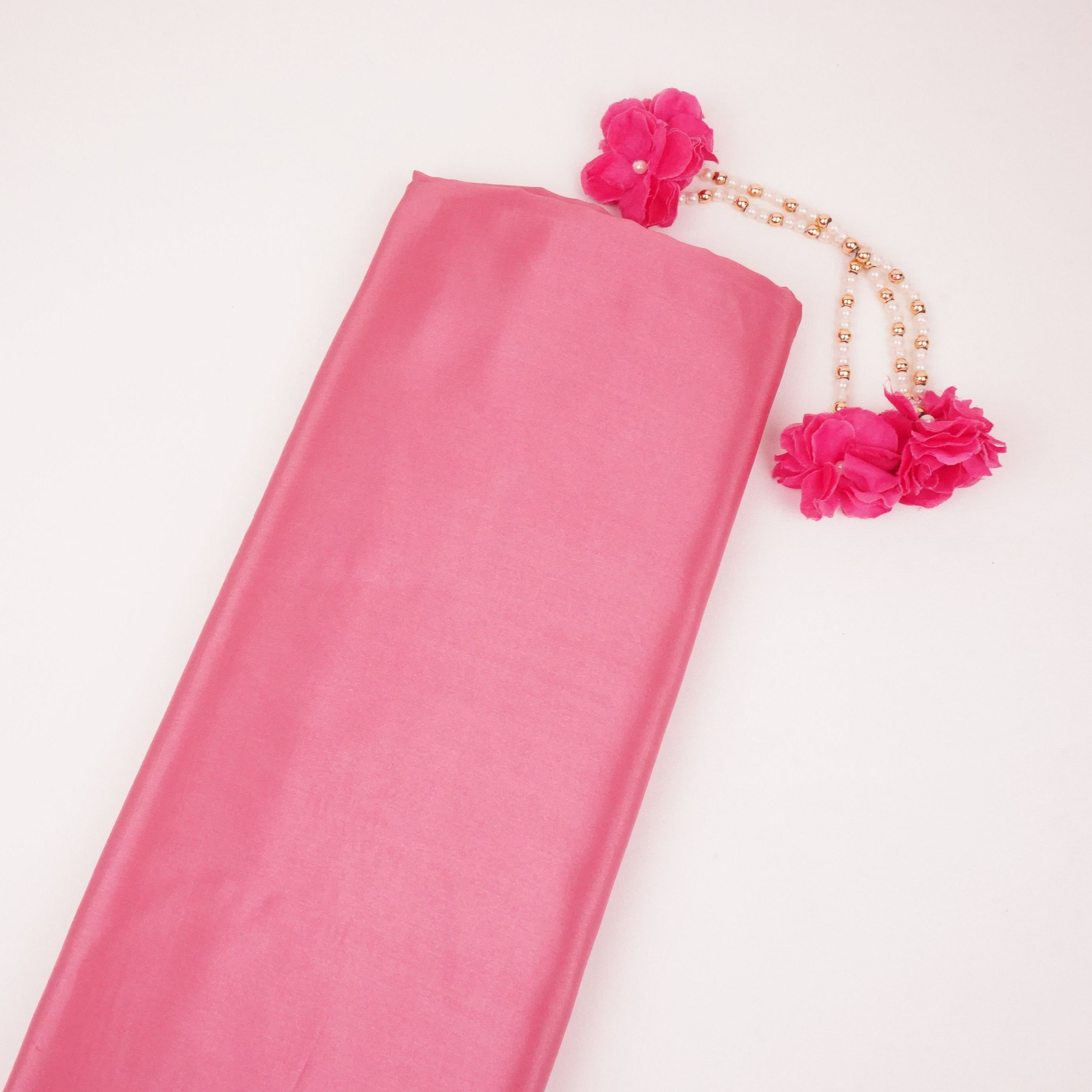 Pink Solid H.O Silk Fabric MFH-24 - TradeUNO