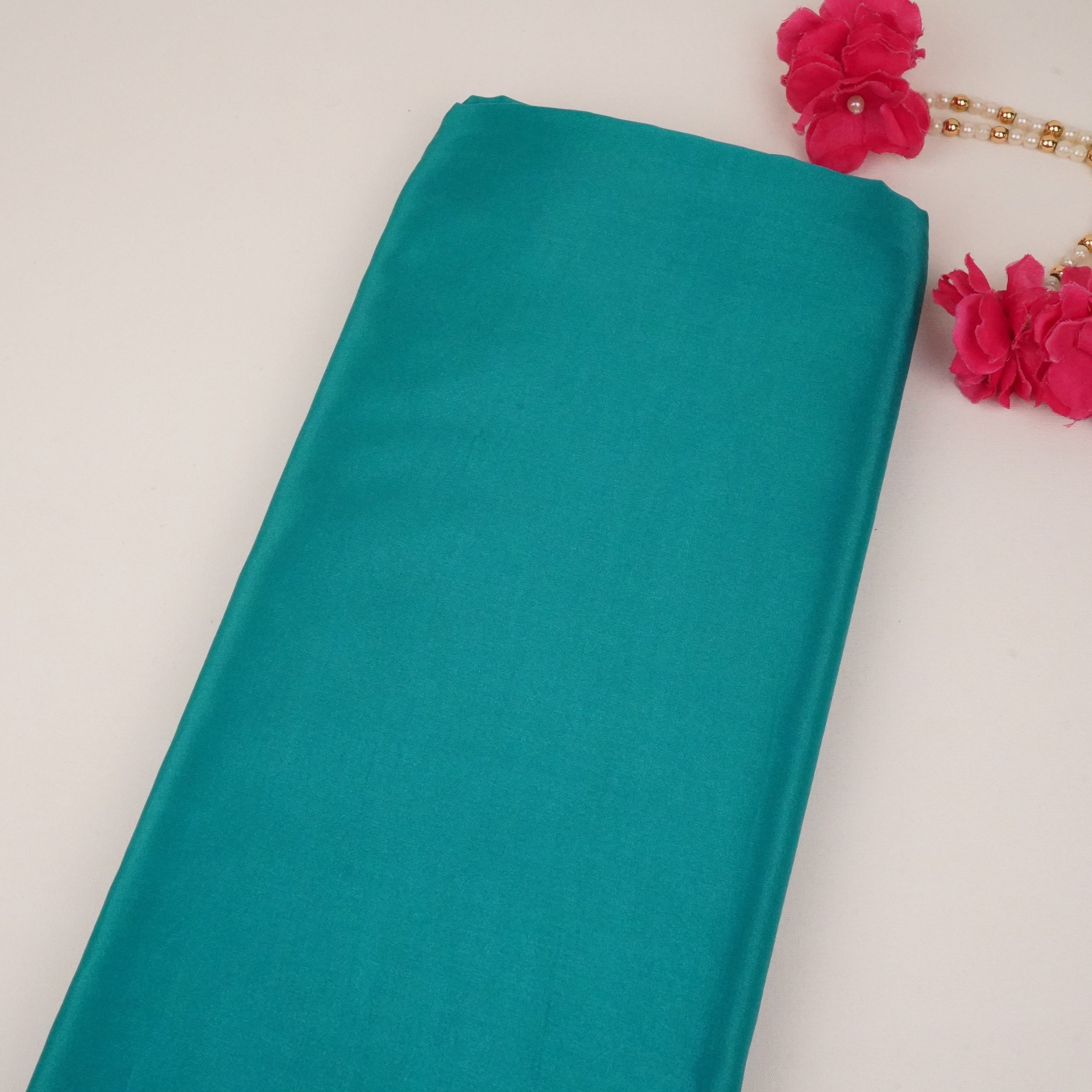 Firozi Green Solid H.O Silk Fabric MFH-11 - TradeUNO