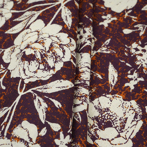Purple & White Floral Print Cotton Fabric OG-30315 - TradeUNO