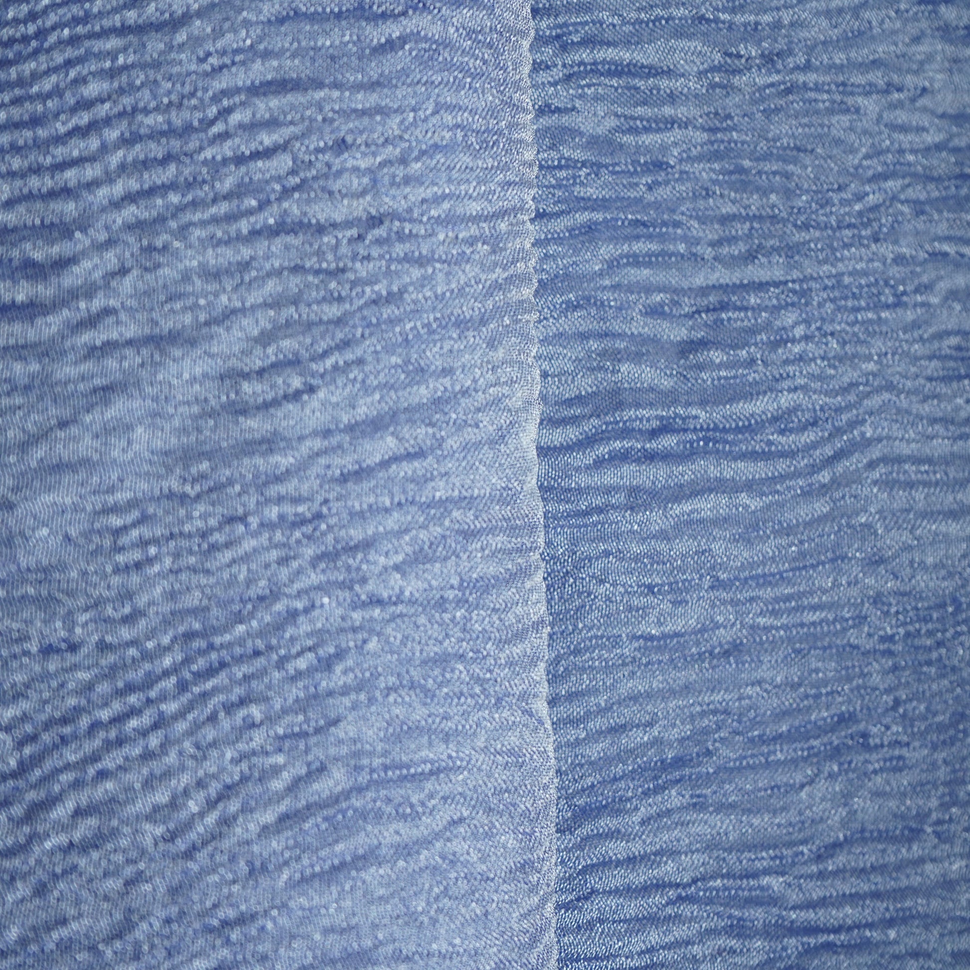 Blue Solid Shimmer Crushed Tissue Fabric