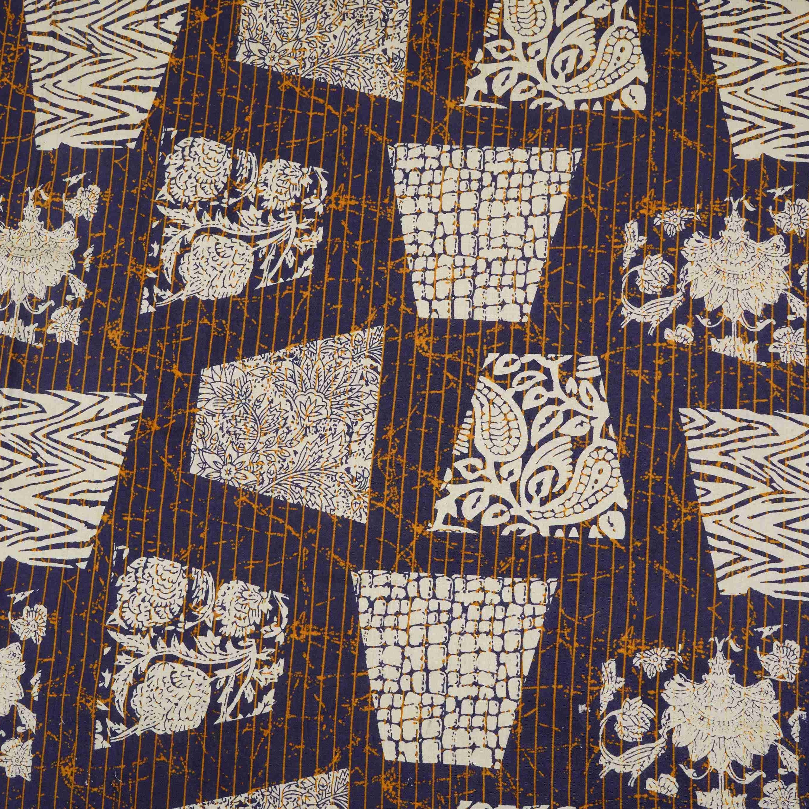 Blue & White Batik Print Cotton Fabric OG-30320 - TradeUNO