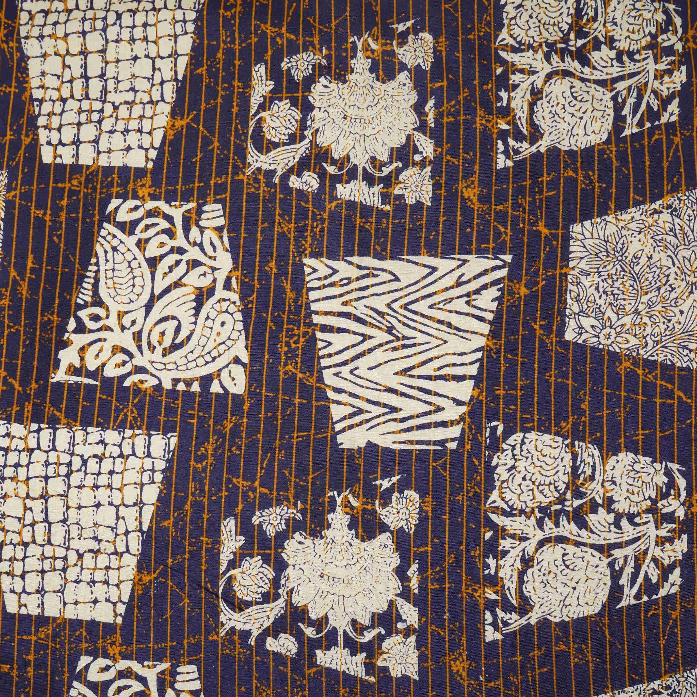 Blue & White Batik Print Cotton Fabric OG-30320 - TradeUNO