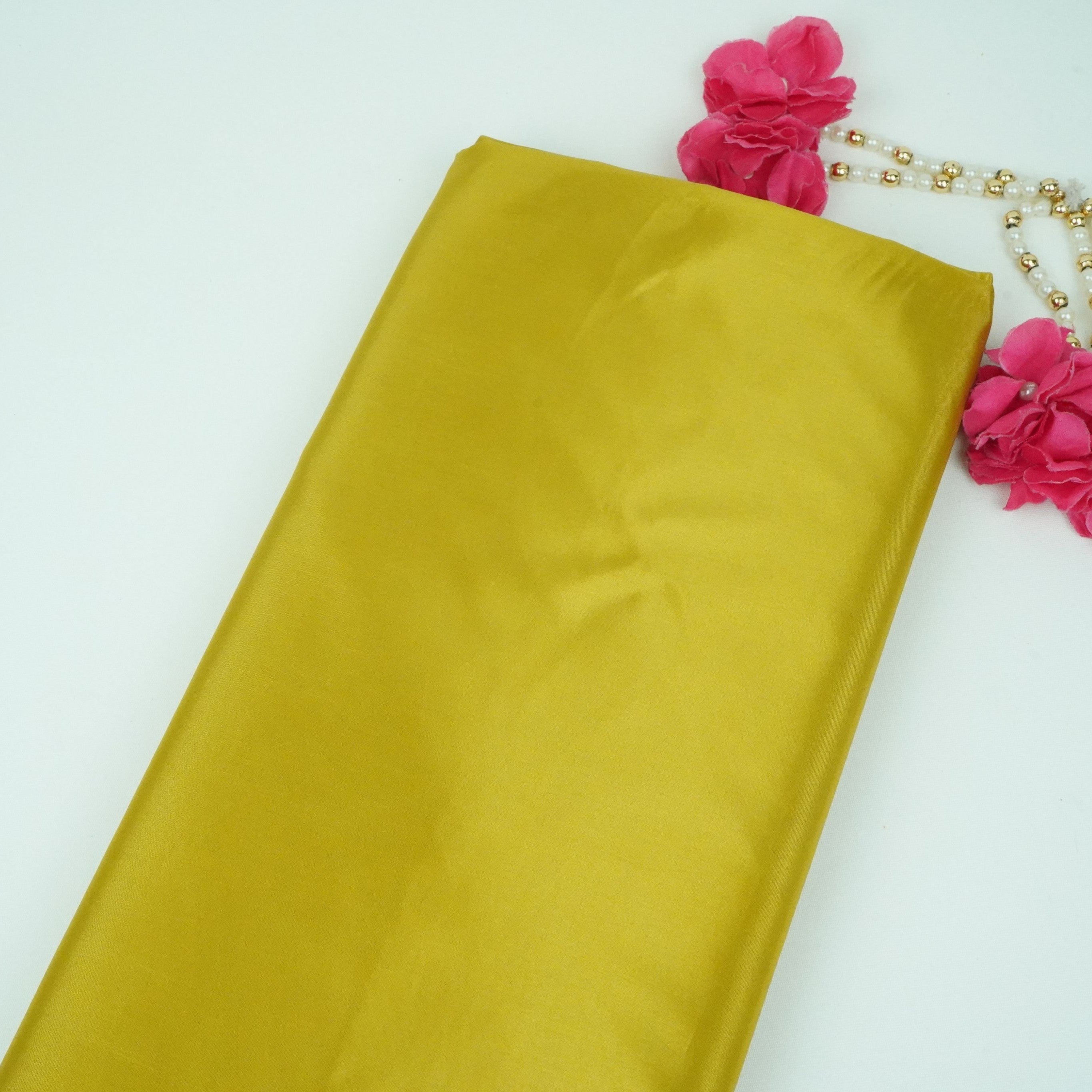 Dark Mustard Yellow Solid H.O Silk Fabric MFH-20 - TradeUNO