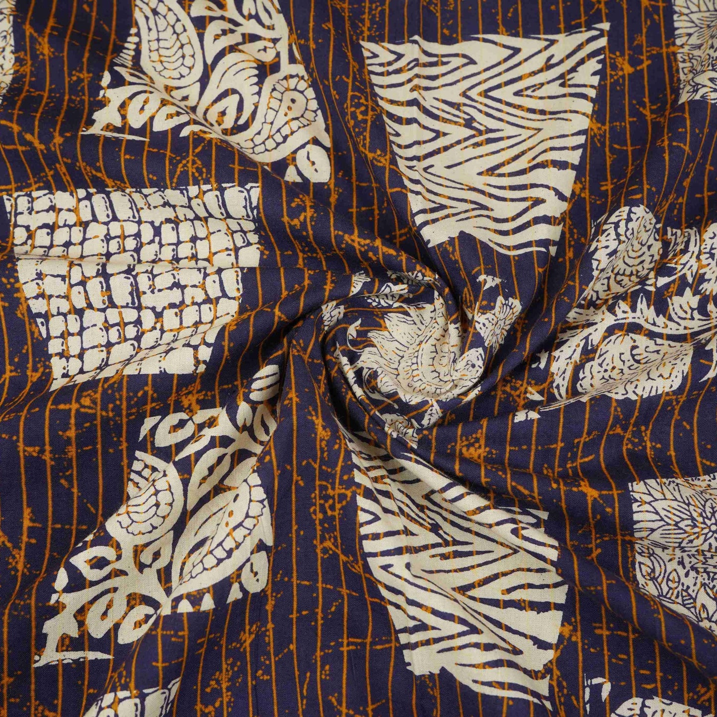 Blue & White Batik Print Cotton Fabric OG-30320