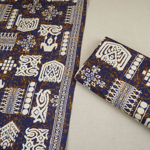 Blue & White Batik Print Cotton Fabric OG-30319