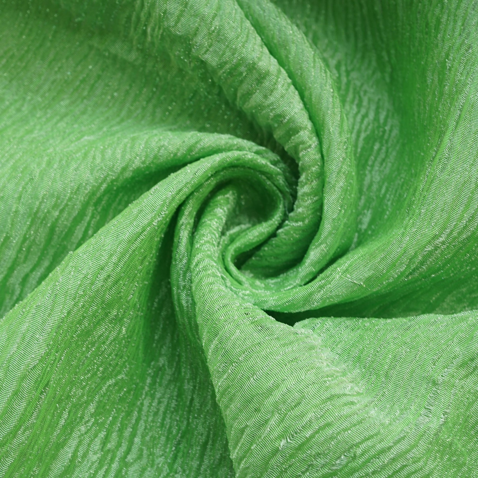 Green Solid Crushed Tissue Fabric