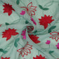 Sea Green floral jaal embroidery Malai Chanderi Fabric SNTF-32231