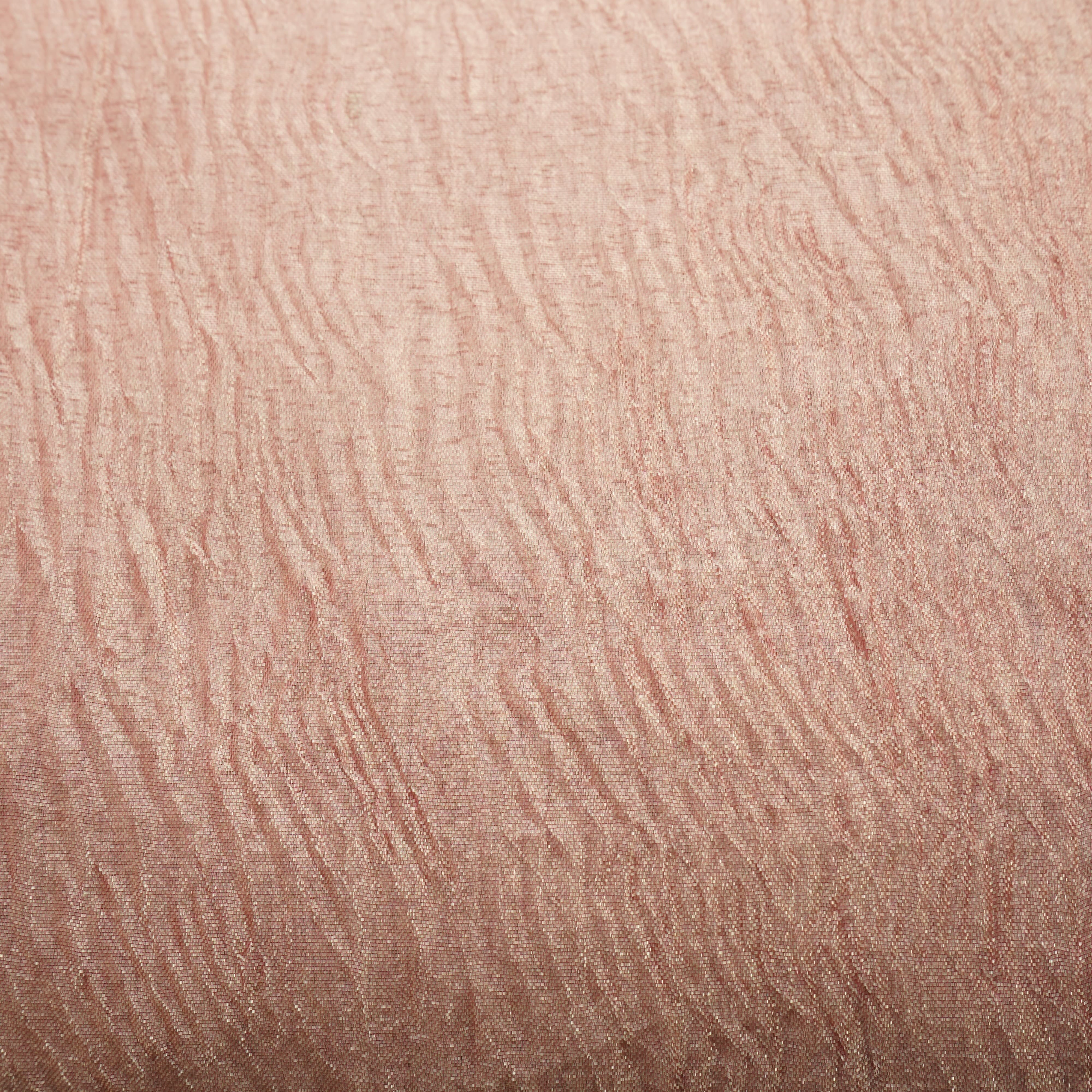 Pink Solid Shimmer Crushed Crushed Tissue Fabric