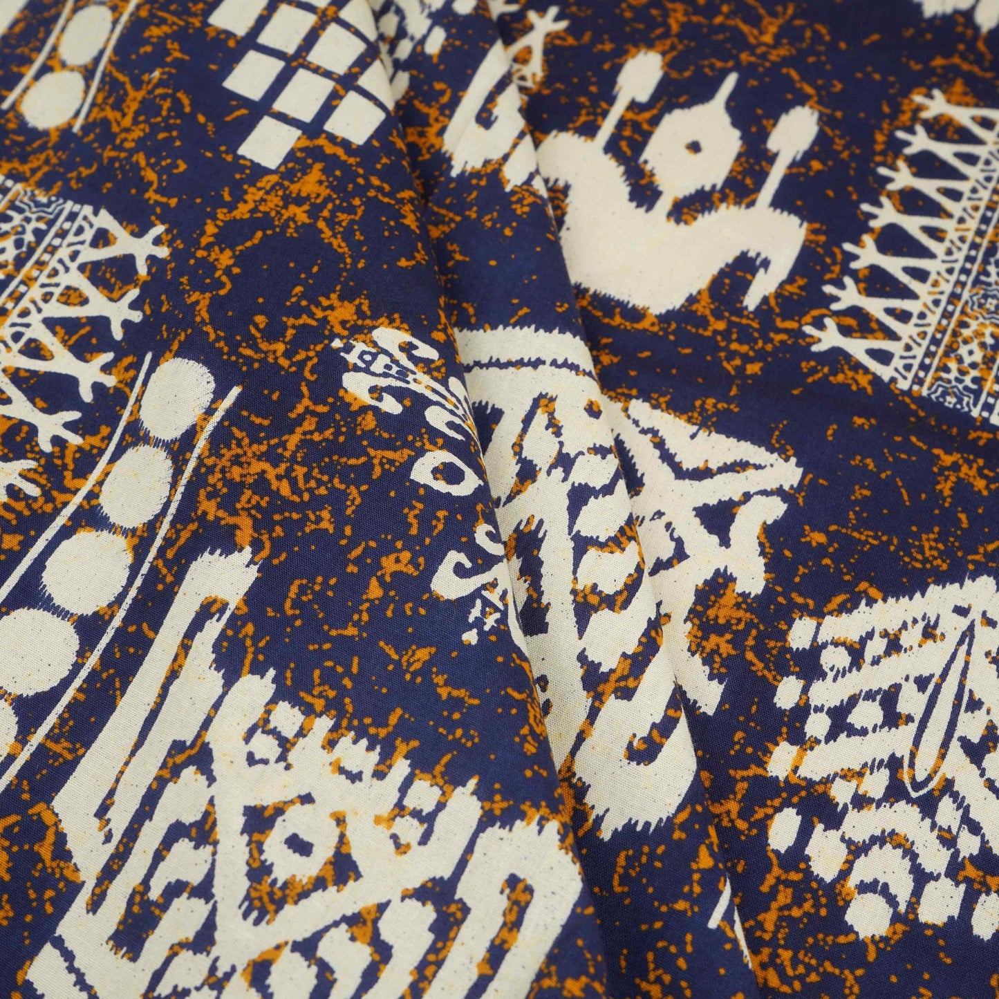 Blue & White Batik Print Cotton Fabric OG-30319