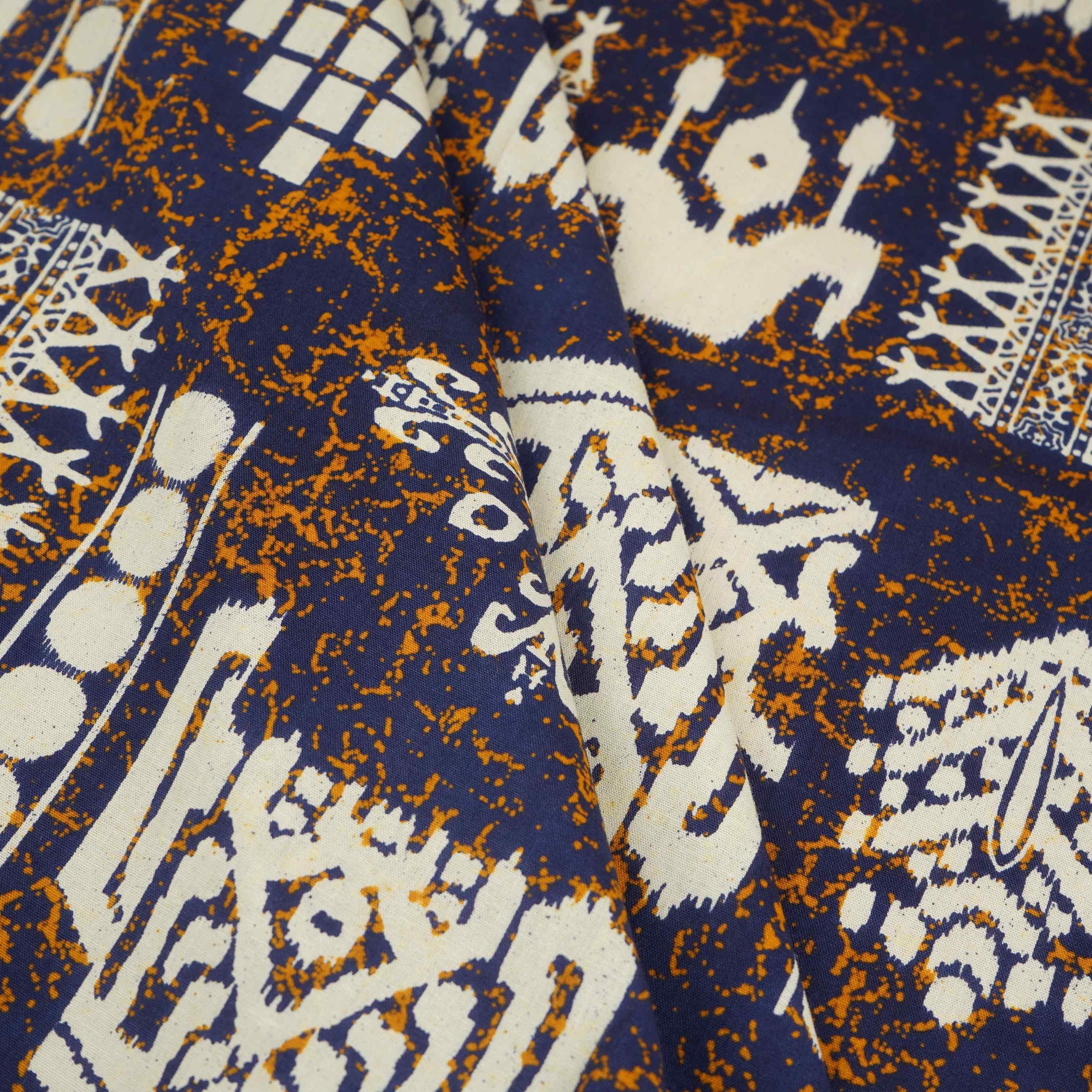 Blue & White Batik Print Cotton Fabric OG-30319 - TradeUNO