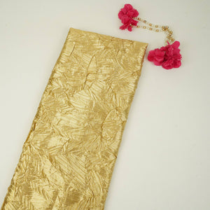 Light Gold Solid Zari Crush Fabric VCL-32267 - TradeUNO