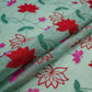 Sea Green floral jaal embroidery Malai Chanderi Fabric SNTF-32231