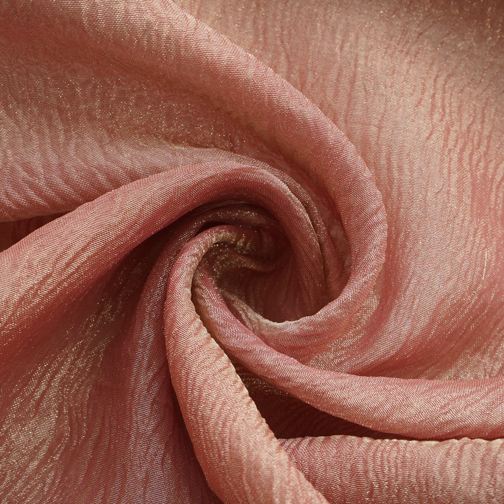 Pink Solid Shimmer Crushed Crushed Tissue Fabric