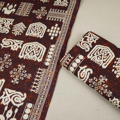 Purple & White Batik Print Cotton Fabric OG-30323