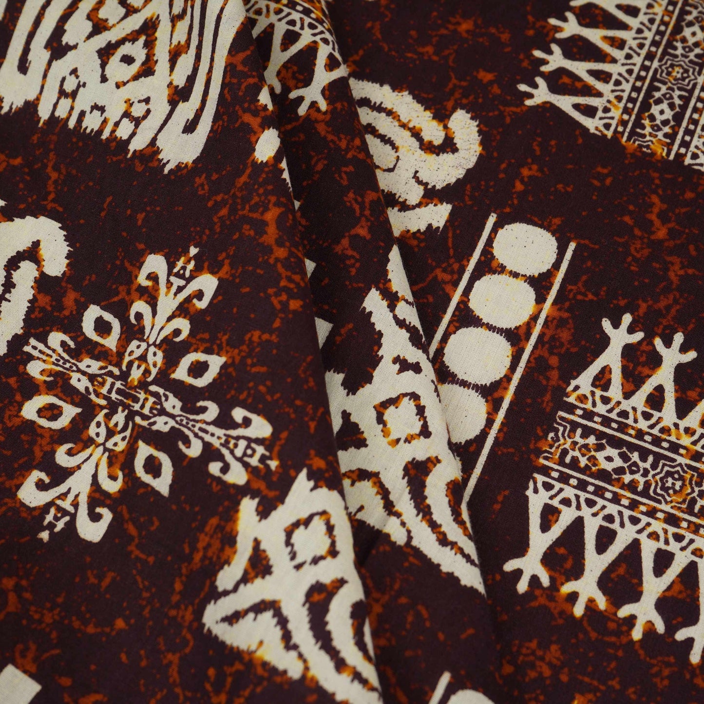Purple & White Batik Print Cotton Fabric OG-30323