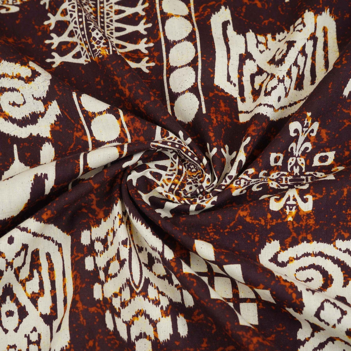 Purple & White Batik Print Cotton Fabric OG-30323