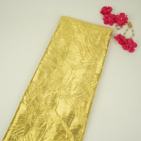 Dark Gold Zari Crush Fabric VCL-32268 - TradeUNO