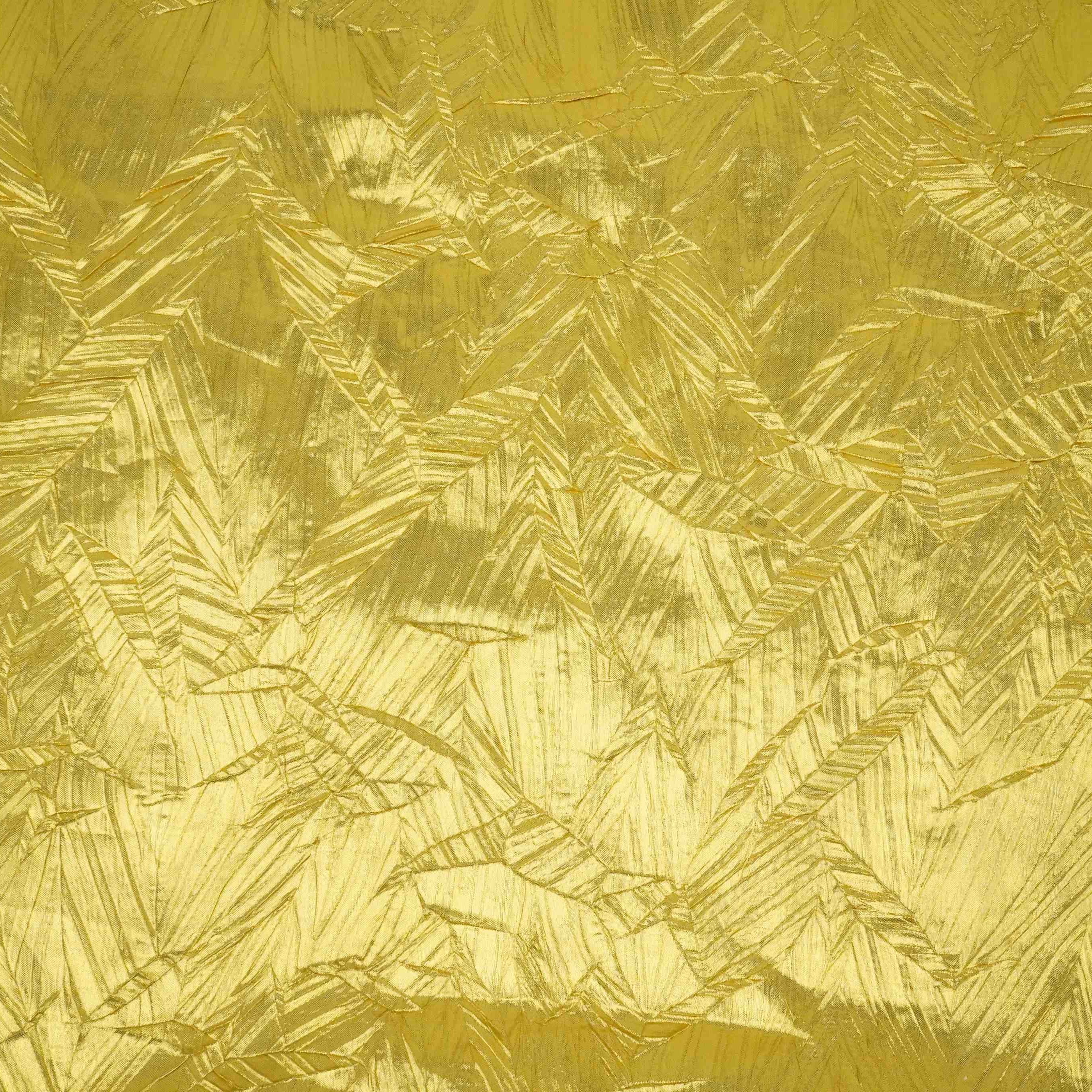 Dark Gold Zari Crush Fabric VCL-32268 - TradeUNO
