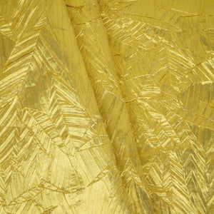 Dark Gold Zari Crush Fabric VCL-32268 - TradeUNO