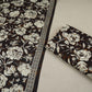 Black & White Floral Print Cotton Fabric OG-30316