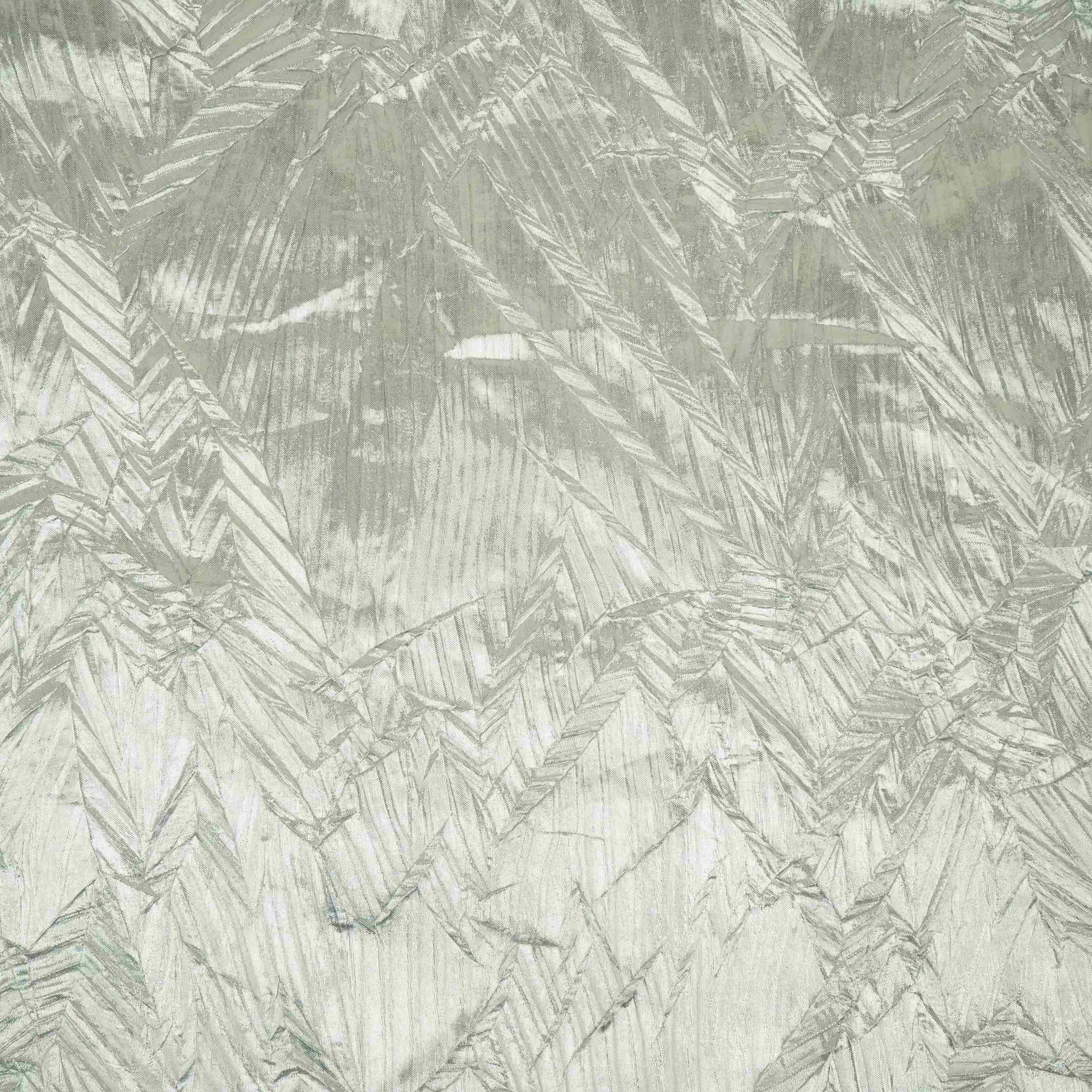 Silver Solid Zari Crush Fabric VCL-32266 - TradeUNO