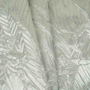 Silver Solid Zari Crush Fabric VCL-32266 - TradeUNO