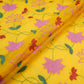 Mustard Yellow floral jaal embroidery Malai Chanderi Fabric SNTF-32227