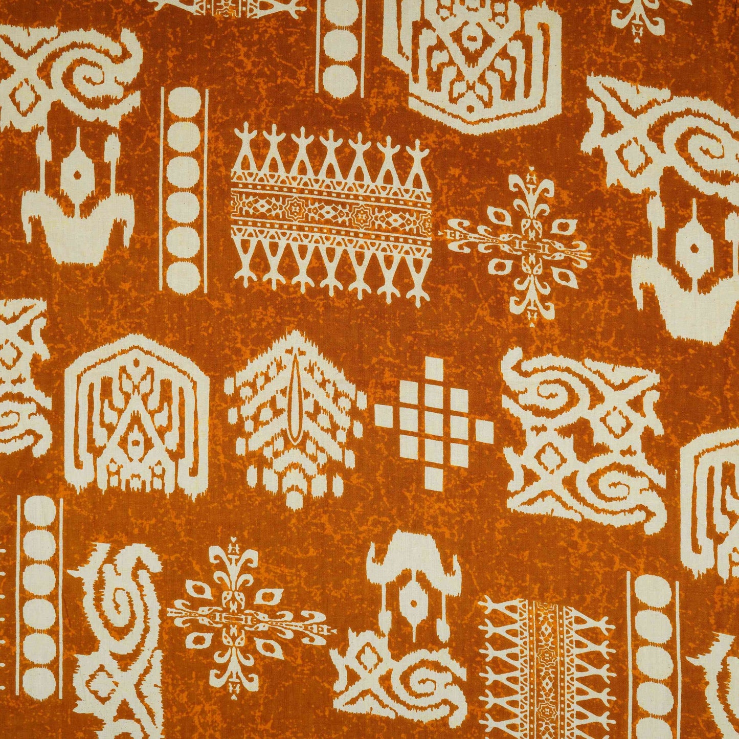 Brown & White Batik Print Cotton Fabric OG-30325