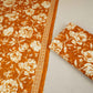 Rust Orange & White Floral Print Cotton Fabric OG-30313