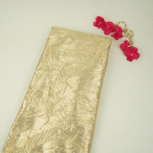 Rose Pink Gold Zari Crush Fabric VCL-32269 - TradeUNO