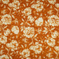 Rust Orange & White Floral Print Cotton Fabric OG-30313