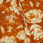 Rust Orange & White Floral Print Cotton Fabric OG-30313