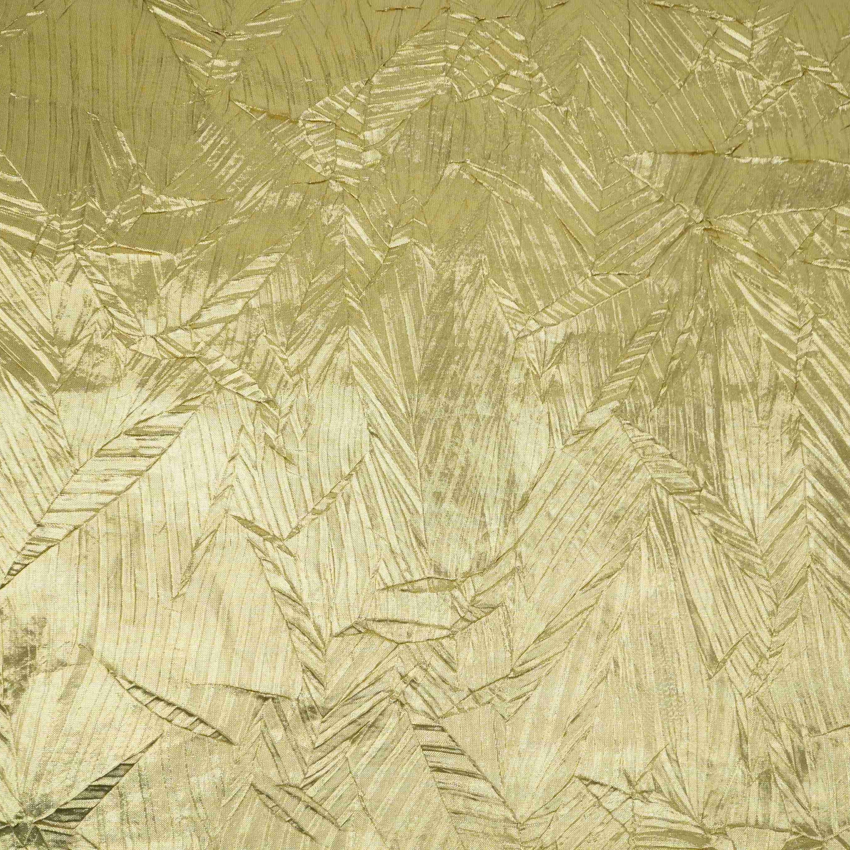 Light Gold Solid Zari Crush Fabric VCL-32265 - TradeUNO