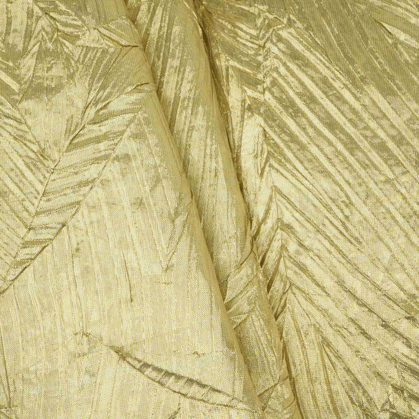 Light Gold Solid Zari Crush Fabric VCL-32265