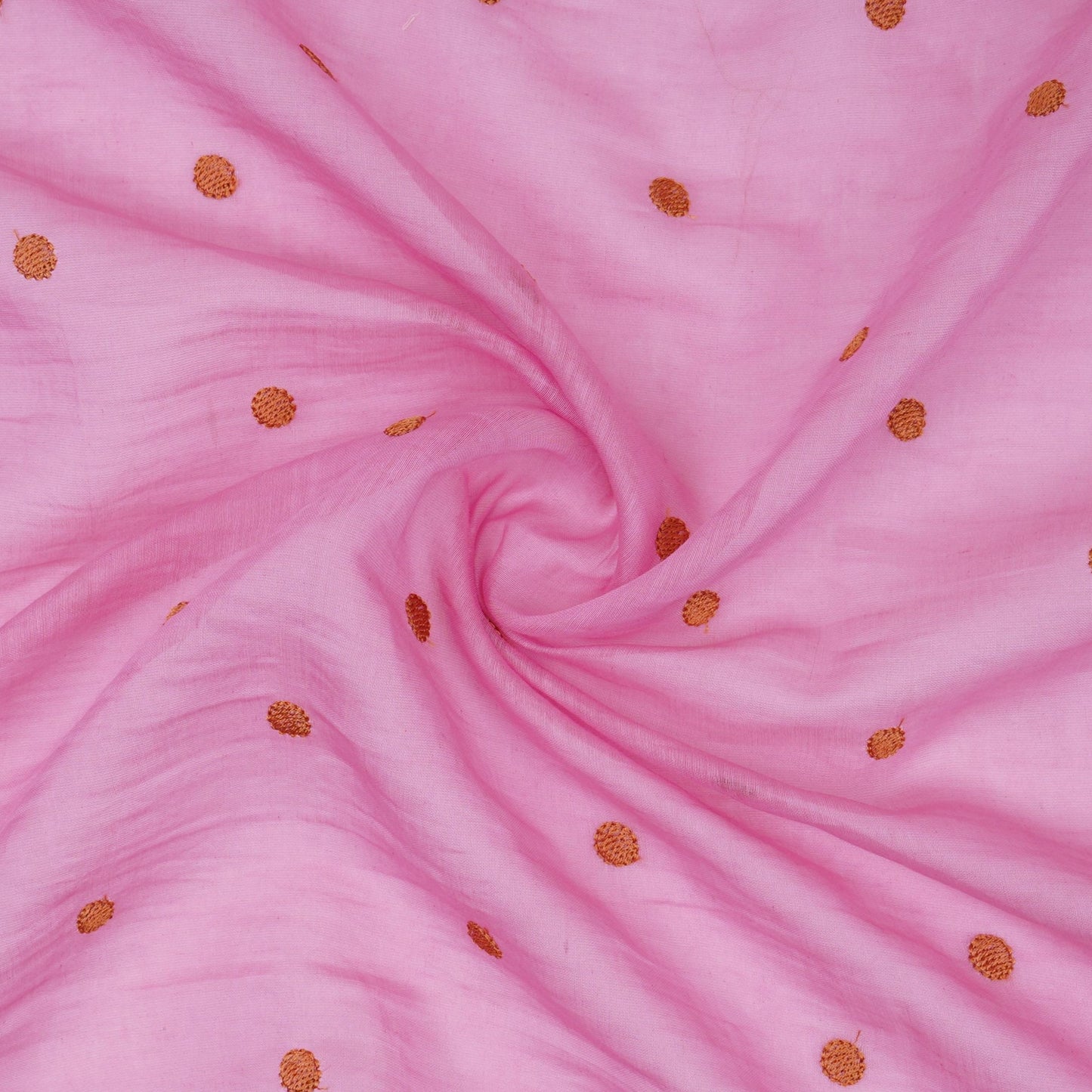 Pink Buti embroidery Malai Chanderi Fabric SNTF-32230