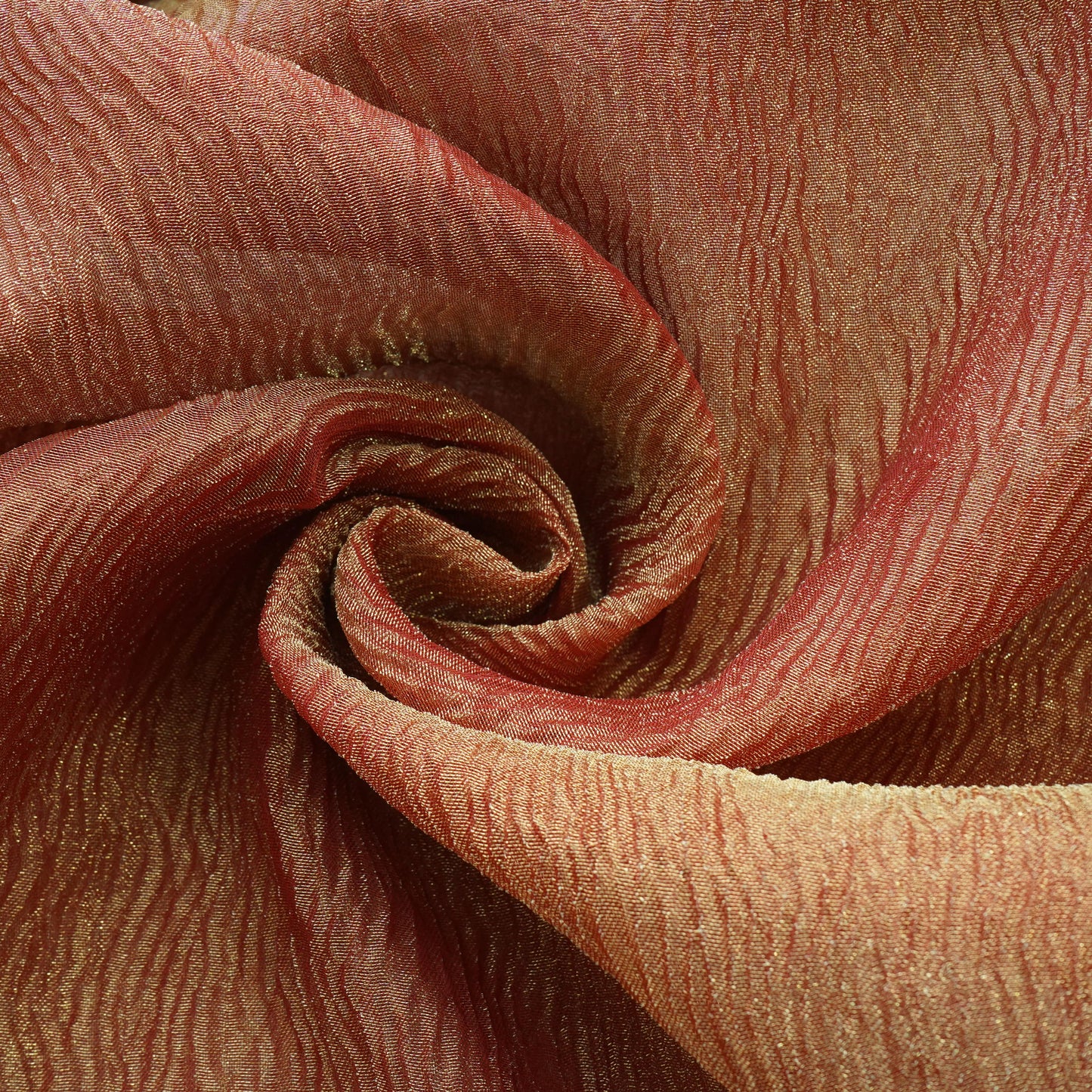 Red Solid Shimmer Crushed Tissue Fabric