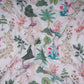 White floral print Cotton Linen Fabric DE-32147