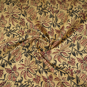 Cream & Red Floral Print Cotton Fabric OG-30309 - TradeUNO