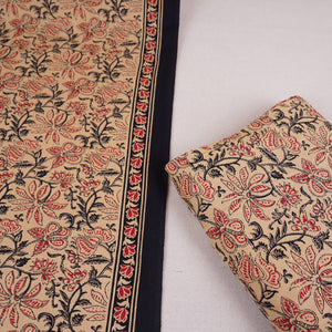Cream & Red Floral Print Cotton Fabric OG-30308 - TradeUNO