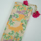 Yellow floral print Cotton Linen Fabric DE-32144