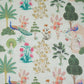 Light Green floral print Cotton Linen Fabric DE-32141