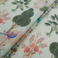 Light Green floral print Cotton Linen Fabric DE-32141
