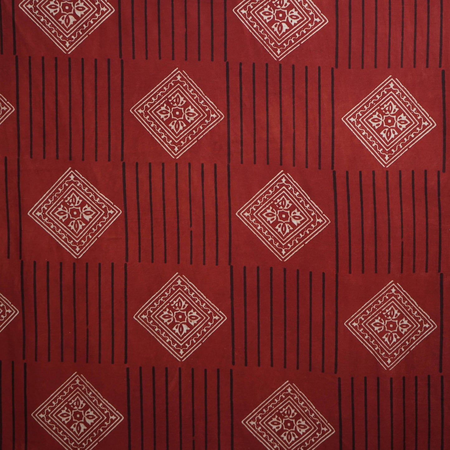 Red Ajrakh print Modal Silk Kaftan EEG-31638