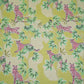 Green floral print Cotton Linen Fabric DE-32145