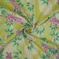 Green floral print Cotton Linen Fabric DE-32145
