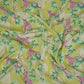 Green floral print Cotton Linen Fabric DE-32145