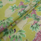 Green floral print Cotton Linen Fabric DE-32145