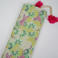 Green floral print Cotton Linen Fabric DE-32145